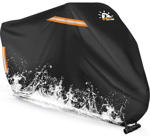 Zettum Housse Moto Exterieur Tarpaulin Outdoor 244 cm, Couverture de Protection Moto 600d Cover à Moto étanche Oxford PU pour Scooter Scooter Motor-Motor (244 x 104 x 125 cm)