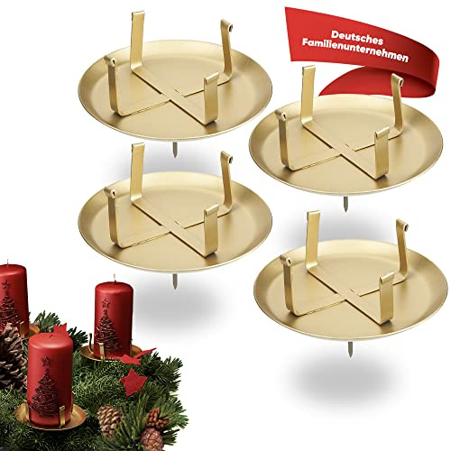 Adventkranskontakt, Adventsljusstake (guld, Ø upp till 7 cm – set om 4)