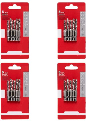OKiio 48-89-4874 Fits for Milwaukee SAE Impact Drill and Tap Bit Set - 5 PC