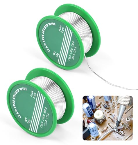 Étain de Soudure 0,8 mm, 1,0 mm Étain de Soudure, 30g Etain à Souder, Étain à Souder avec Flux, Soudure Etain avec Noyau de Colophane fil de Soudure pour la Réparation