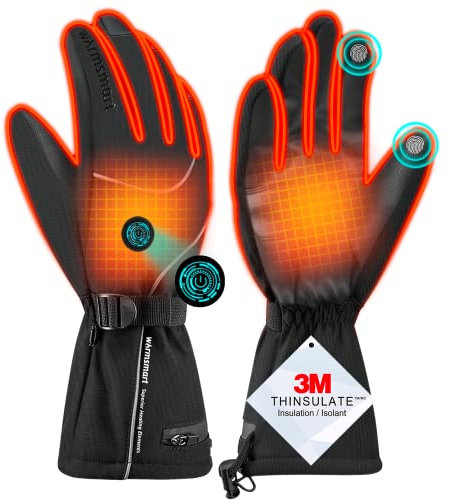 Beheizbare Handschuhe für Herren Damen, Beheizte Handschuhe Mit 7.4V 3000MAh Wiederaufladbare Batterie