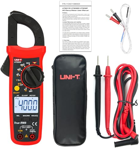 UNI-T UT202R Bärbar multimeter med förstärkare till äkta RMS med automatisk räckvidd och LCD-skärm