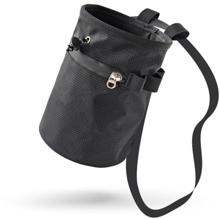 Borsa per Gesso Arrampicata,Sacchetto per Gessetti Bouldering da con Coulisse e Cintura Regolabile e Tasche Portaoggetti con Cerniera per Arrampicata Pesistica Ginnastica