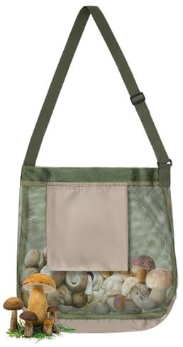 JDCMEI Pilz Jagdtasche, Pilz Sammeltasche, Erntesammelbeutel, Netz Pilz Futtertaschen, Pilzfutterbeutel, Pilzsammler Tasche Sammel Jagdtasche Pilze Sammeln Rucksack Faltbar für Camping Wandern Sammeln