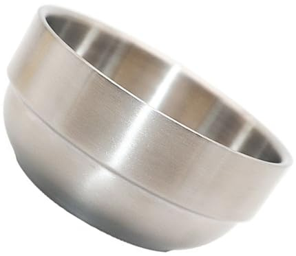 Mikinona Ciotola da Barba in Acciaio Inox per Sapone da Barba, Tazza per Crema Schiumogena, Contenitore Stabile per Rasatura Uomo, Accessorio per Cura del Viso e Montaggio Schiuma