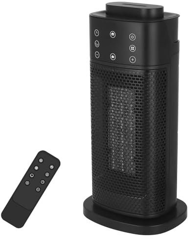 2000W Stufa Elettrica Basso Consumo，Termoventilatore in ceramica silenzioso, con riscaldamento a 3 livelli, funzione timer, doppio utilizzo per caldo e freddo, protezione da surriscaldamento e