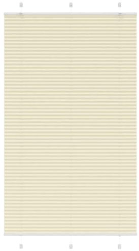 vidaXL Plissee Creme 120x200 cm Stoffbreite 119,4 cm Polyester, Faltrollo, Klemmfix, Plisseerollo, Jalousie, Rollo, Plisseerollo für Fenster