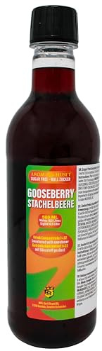 500ml Gooseberry Diluting Concentrate - Makes 16.5Litres of Still Drinks - Sugar-Free & Highly Concentrated - Easy 1:32 Mixing Ratio - Refreshing Gooseberry Flavor Squash Syrup for Drinks