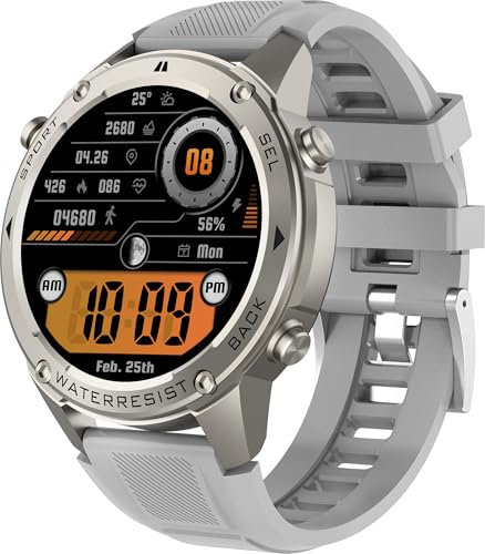 GPS Smart Watch Running Watches, Military Smart Watches with Bluetooth Call Heart Rate Monitor Pedometer Step Counter, Barometer Altitude Compass Smartwatches for Android iOS Phones