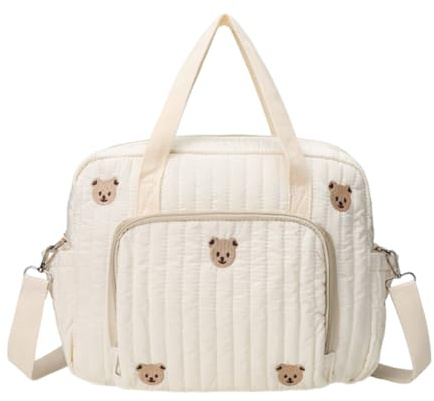 Cymwer Grand sac à langer multifonctionnel en coton, sac messager avec sangle réglable