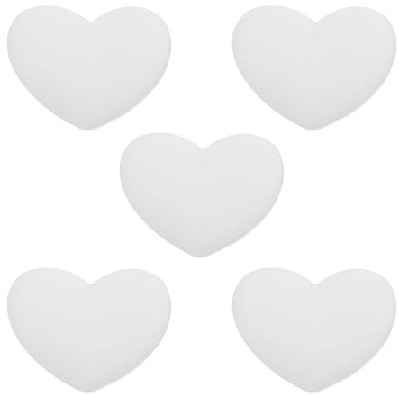 YELARXI Racchetta da tennis antivibrazioni in morbido silicone ammortizzante, adatta per corde di racchette da tennis, a forma di cuore (bianco, 5 pezzi)