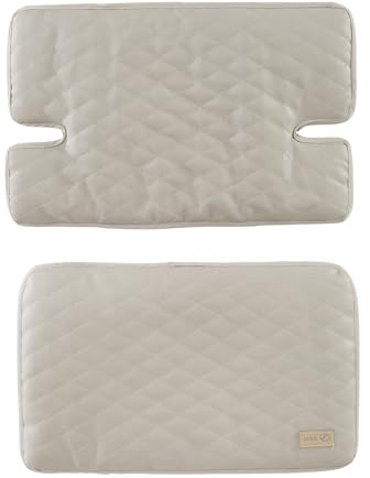 roba riduttore di seduta 2 pezzi “Greyish trapuntato” - accessorio per seggiolone “Nature Up” - cuscino del sedile imbottito e facile da pulire - da 6 mesi - beige