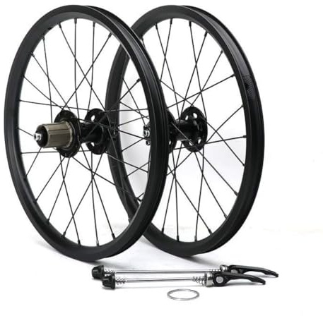 Jeu De Roues pour Vélo Pliant BMX 16 Pouces 349, Frein À Disque, Roue Avant Et Arrière À Démontage Rapide 100/135mm, Jantes en Alliage D'aluminium, Cassette 7, 8, 9, 10, 11 Vitesses