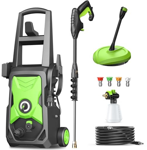 Power Pressure Cleaner for Effortless Cleaning with Surface Cleaner & 4 Nozzles & Detachable Foam Cannon for Easy Use, Home/Driveway/Car Wash/Patio/Fence/Garden
