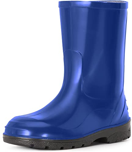 Ladeheid Chaussures en Caoutchouc imperméables Hautes pour Enfants - Bottes de Pluie pour garçons et Filles LA-939 (Bleu-2, 35 EU)
