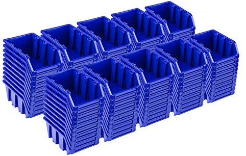 Lot de 100 boîtes de rangement empilables - 70 x 100 x 155 mm NP6 - Couleur bleue