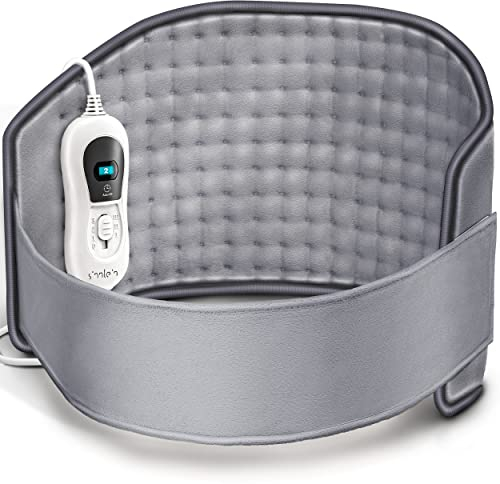 sinnlein Faja Lumbar para Espalda | Cinturón Térmico Abdominal, Cuello | Almohadilla Eléctrica con 3 Temperaturas y Apagado Automático | Alivio del Dolor | Correa Ajustable y Cierre de Velcro