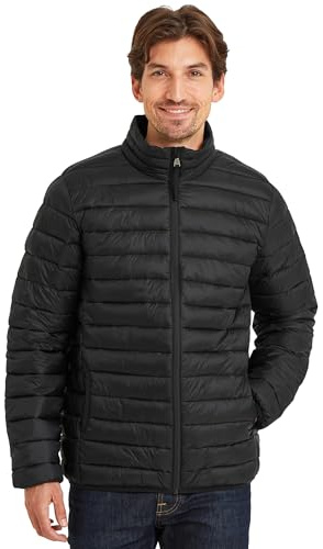 TOG24 Gibson Mens Puffer jacket Lightweight Padded Jacket Water Resistant Quilted Coat Ultra Warm Wind Resistant for Hiking Casual Skiing Black 3XL