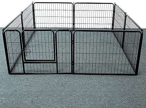 Parc/Enclos pour Animaux en Métal, Barrière de Protection pour cheminée de bébé - pour Enfantsavec Porte - en métal - pour clôture d'enfants et d'animaux (80 * 60cm (8 pièces))