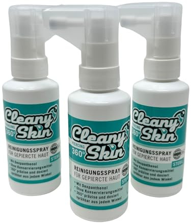 3 x CLEANY SKIN professionell piercingspray 50 ml piercingspray övning från INKgrafiX® – IG61621 – vård aftercare tattoo hudvård salva skincare skin