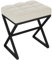 YMYNY Schminkhocker, Fußhocker, Leinen Sitzhocker, Make-up Dressing Hocker mit X-förmigen Metallbeinen, für Eitelkeit, Wohnzimmer, Schlafzimmer, Eingang, Flure 40×30×46CM Beige HBD033Y