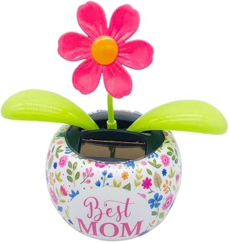1Pc Pink Cute Solar Power Flip Flap Flower Insect for Car Decoration Swing Dancing Flower Eco-Friendly Bobblehead Solar Dancing Flowers in Colorful Pots,Learning and Education Kits,Solar Power Kits