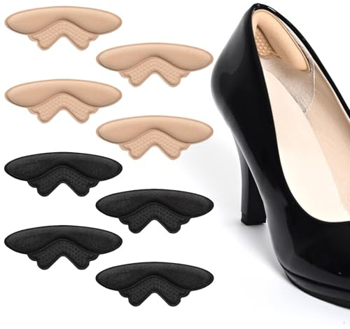 Heel Grips for Womens Shoes - Bukihome Butterfly Shaped Heel Cushion Pads for Shoes with Massage Dots - Anti Slip Heel Cushions Soft Comfort Inserts for Foot Pain, Blisters, Improved Shoe Fit-4 Pairs