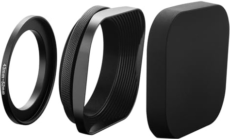 BCMCZCDC Paraluce rettangolare in metallo, con anello adattatore da 43 mm, per obiettivi Canon Sony Fuji Leica