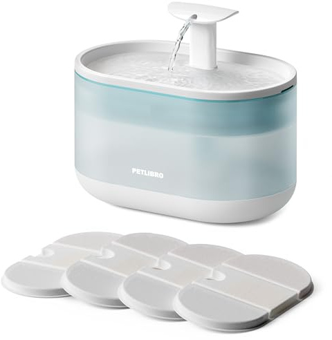 PETLIBRO Cat Water Fountain, Ultra Quiet with Two Flow Modes, BPA-Free Capsule Pet Water Fountain, 71oz/2.1L Visible Water Level Dog Water Dispenser with Large-Size Filter for Cats & Dogs