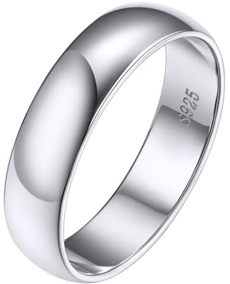 Silvora Anillo Plata 925 Mujer Banda Fina Lisa 2/3/5mm Apilable Dedo | Material Plata de Primera Ley Regalo Compromiso Alianza Pareja Joyería Simple Minimalista