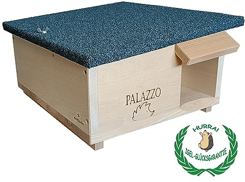 Dokkodo – Igelhaus Palazzo – Königliche Residenz für Igel – Handgefertigt aus Holz – 45 x 39 x 22,5 cm