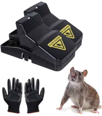 BATUUTAH XXL 21 cm Rat Traps – 2 Pack Extra-Large Heavy Duty Snap Traps, Reusable with Strong Mechanism for Indoor & Outdoor Rodent Control