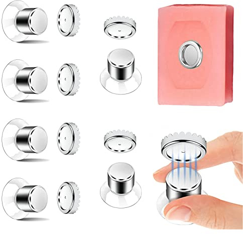 ZYNERY Lot de 6 Porte-savon Magnétique, Fixation Solide, Porte-savon Aimanté en Acier Inoxydable pour Salle de Bain et Cuisine