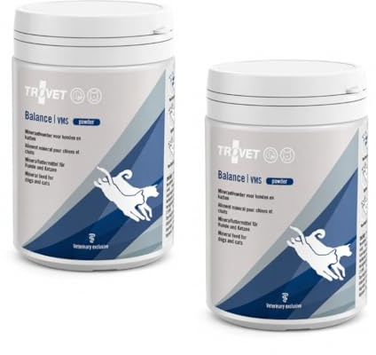 Trovet Balance VMS Polvo | Paquete Doble | 2 x 250 g | Suplemento alimenticio para Perros y Gatos | Mezcla de vitaminas y minerales hipoalergénica | Fórmula sin Rellenos como Cereales o almidón