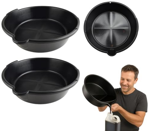 Bac de vidange d'huile lot de 2, 8 L - Bac de récupération d'huile et liquide de refroidissement résistant aux éclaboussures - Idéal pour huile moteur - huile de transmission