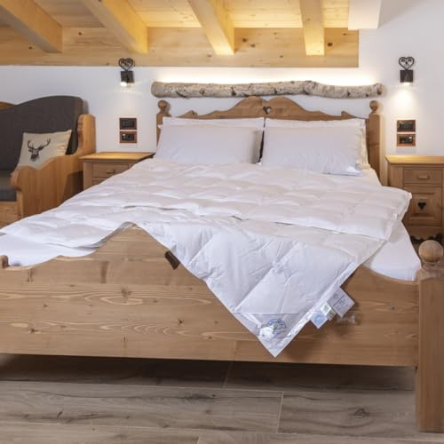 Vico Casa® Piumino estivo una piazza e mezzo in piuma d’oca naturale/piumino LIGHT primavera-estate/MADE IN ITALY by Daunex modello Monte Bianco Light/Piumone piazza e mezzo 200x200cm