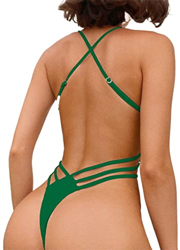 Faringoto Maillot de bain sexy pour femme String une pièce