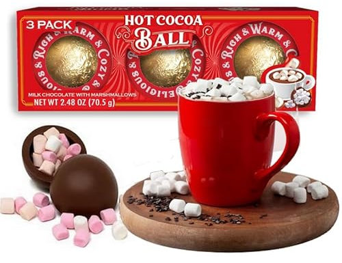Bombes Boules au Chocolat et ses Chamallow Marshmallow à faire fondre dans une tasse de café ou chocolat chaud. Coffret Gourmand et original pour café et chocolat chaud