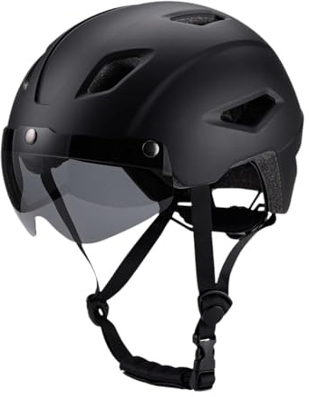 Pegciuho Casque de Vélo pour Enfant avec Visière, Amovible, Rembourré, Confortable et Réglable, pour Le Cyclisme, Les Sports de Plein Air et L'équitation, Noir