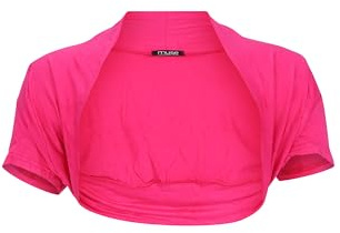 Easy Young Fashion Bolero para mujer de manga corta, elástica y que realza la figura, chaqueta básica para los hombros, chaqueta frontal abierta suave 3009