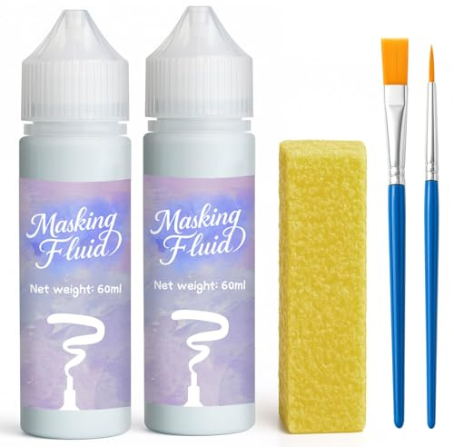 1DFAUL Liquide de masquage aquarelle de 120 ml, liquide de masquage pour peinture à l'aquarelle, garde votre toile propre, idéal pour la peinture, l'encre, les techniques mixtes des professionnels aux