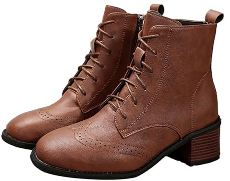 Stivali corti da donna foderati eleganti con tacco fine, stivaletti da donna vintage con punta rotonda stivali alla moda, stivali western per il tempo libero, stivali neri comodi da equitazione