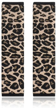 DOKRIN Almohadillas para cinturón de seguridad，2 almohadillas para cinturón de seguridad de coche de 27 cm con estampado de leopardo para el interior.