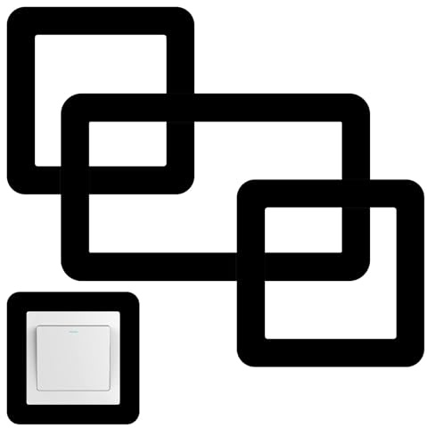 3PCS Matt Black Light Switch Surround,Light Switch Surround for Light Switches,Light Switch Cover,Finger Plates for Light switches,Light Switch Cover Plates for Home Decoration