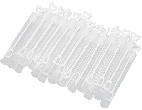 Yosoo Health Gear Varitas de Burbujas de Corazón Blanco, 96 Piezas de Mini Tubo de Burbuja Transparente para Fiestas, Suministros de Bodas, Día de San Valentín, Fiestas y Aniversarios