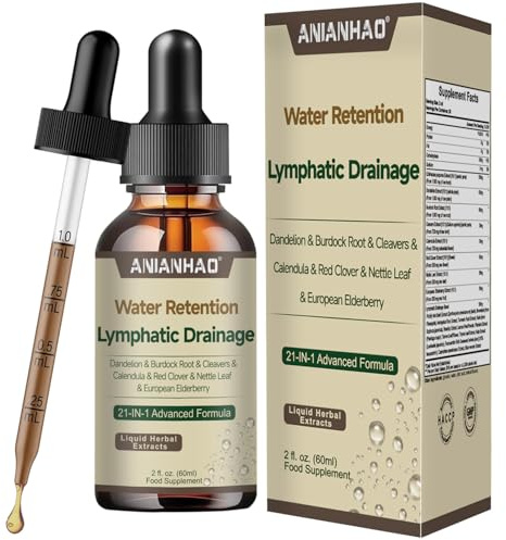 Lymphatic Drainage+ Drops Lymphatic Drainage Drops for Bloat Relief De-Puff | Lymphatic Drainage Drops Supports Circulation, Detox & Natural Elimination, Daily Wellness Maintenance and Body Care Support
