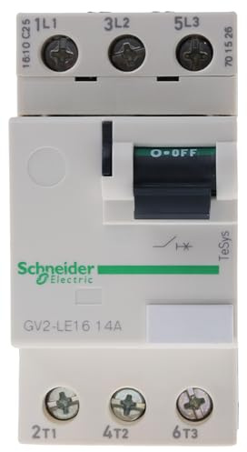 Schneider Electric Motor circuit breaker, TeSys GV2, 3P, 14 A, magnetic, toggle control, screw clamp terminals