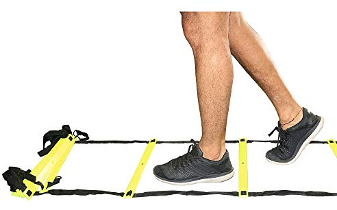 Amber Fight Gear Feet Speed and Agility Training Ladder for High-Intensity Training in Boxing, Soccer, Football, Lacrosse, and Ice Hockey - Improve Your Footwork and Coordination, 15 Feet