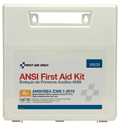 First Aid Only 90639 ANSI A+ 2015 and OSHA Compliant First Aid Kit, 50-Person Emergency First Aid Kit for Business, Home, Car, and Worksites, 183 Pieces