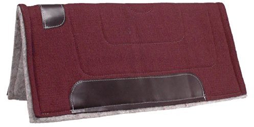 Tough 1 Ottawa Saddle Pad Heavy Felt Lined, Burgundy, 32 x 32